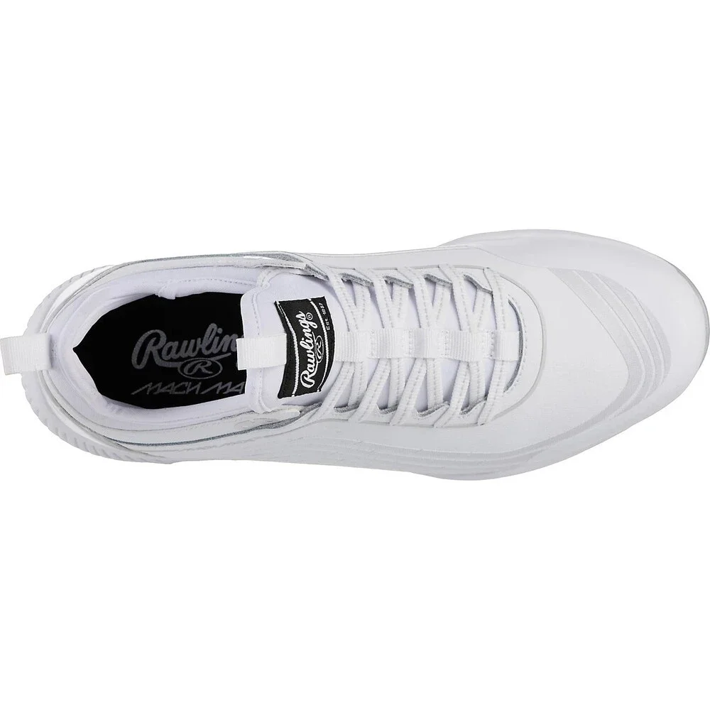 Rawlings Bullpen 174930 Men's White Gray Lace Up Metal Baseball Cleats UWU1055